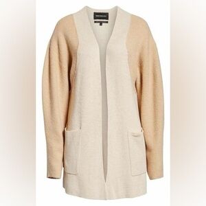 Something Navy Cream and Tan Blocked Cardigan
